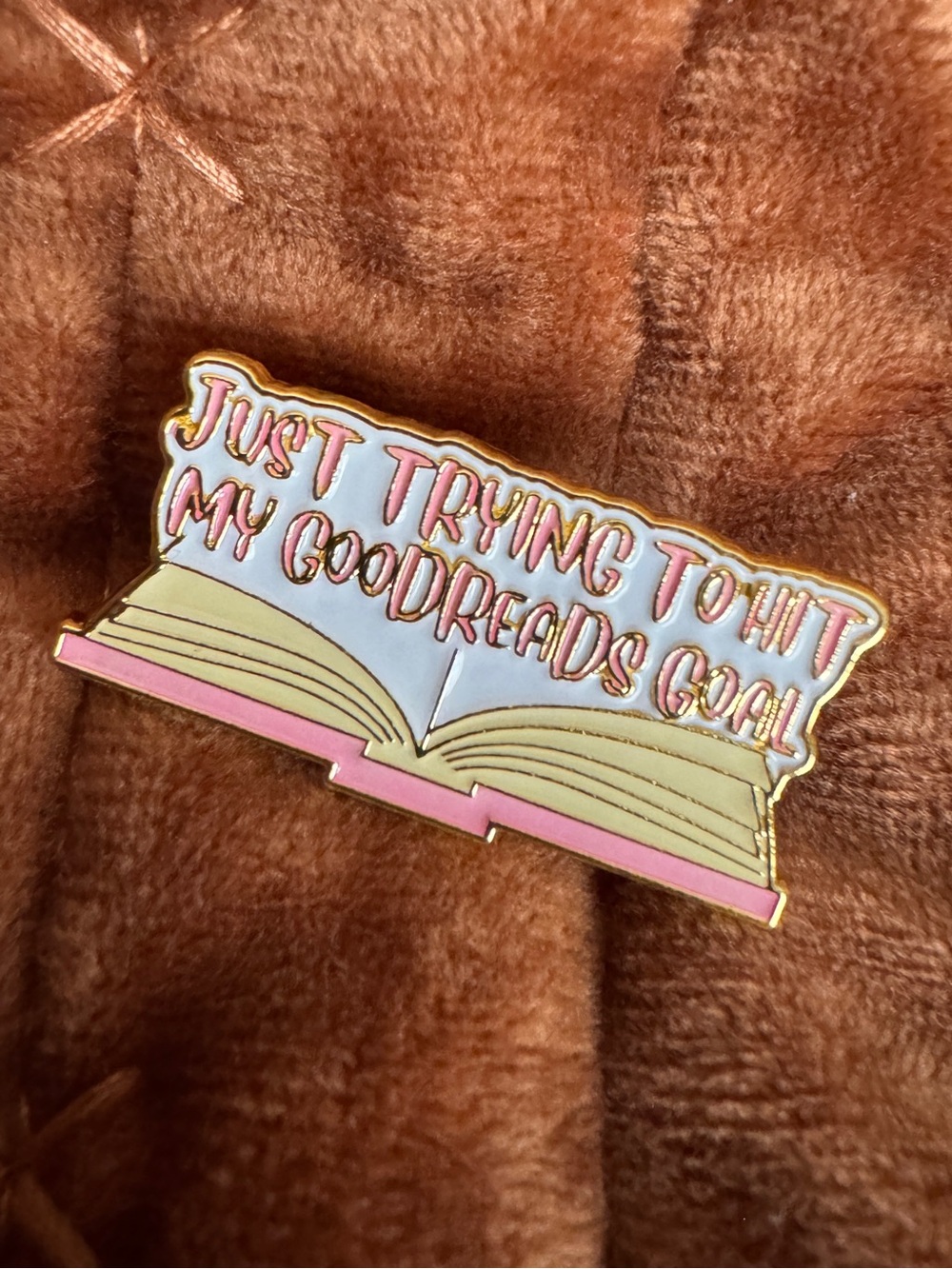 Goodreads Goal Book Lover Reader Enamel Pin NWT